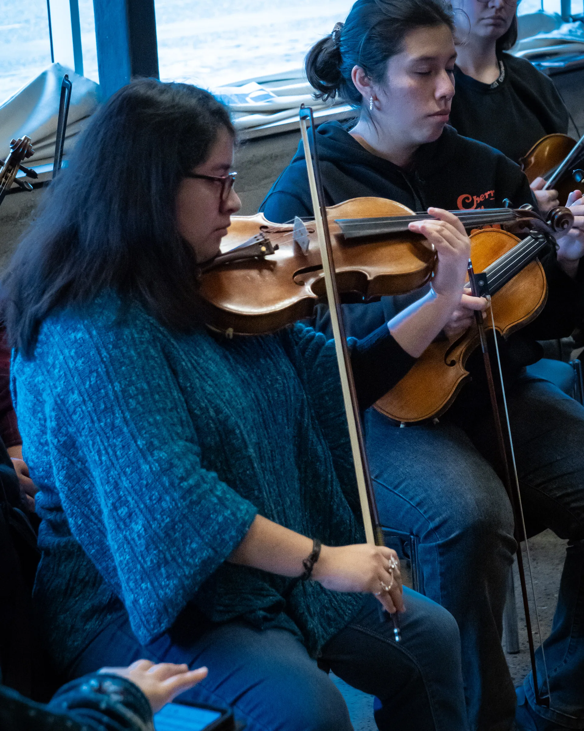 Violines en concentración