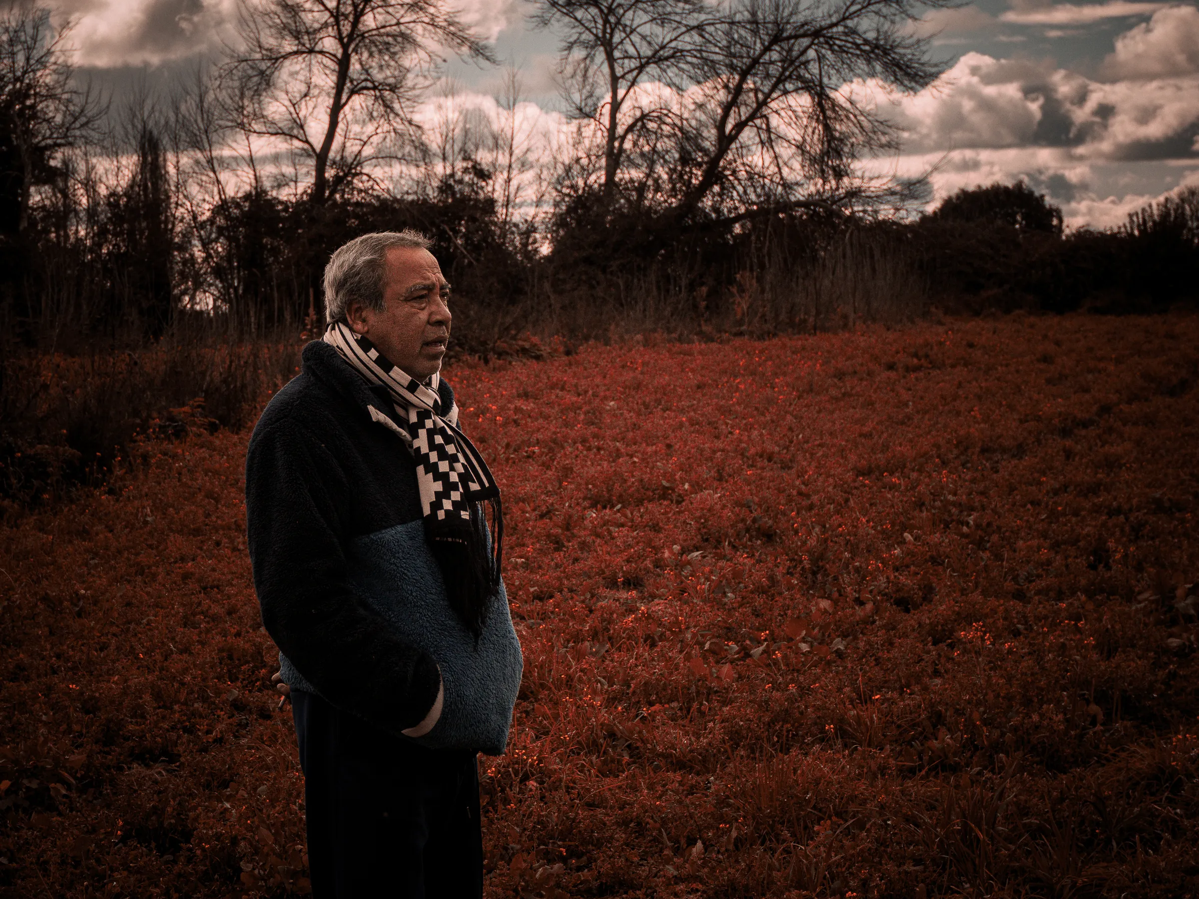 Retrato en el campo otoñal